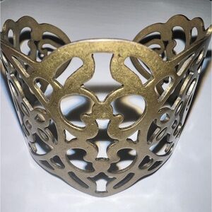 BRASS SCROLL /LATTICE DESIGNED CUFF BRACELET